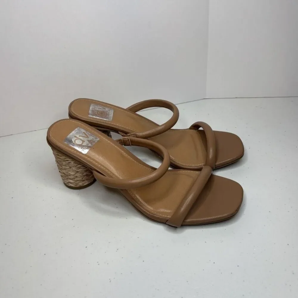 Dolce Vita Merrick Tan Vegan Leather Block Heel Platforms Womens Espadrille - Picture 5 of 9